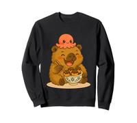 Kawaii Capybara et Octopus Mangeant Takoyaki Nourriture Japonaise Sweatshirt