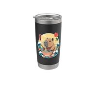 Kawaii Capybara mangeant des ramen - Vagues du bol Gobelet isotherme en acier inoxydable double paroi