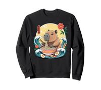 Kawaii Capybara Mangeant des Ramen - Vagues du Bol Sweatshirt