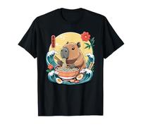 Kawaii Capybara Mangeant des Ramen - Vagues du Bol T-Shirt