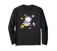 Kawaii Cartoon Kids Boys Astronaut Space Polar Bear Lover Manche Longue