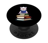 Kawaii Cartoon Kids Girls Books Reading Polar Bear Lover PopSockets PopGrip Adhésif