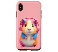 Kawaii Casque Audio Cochon d'Inde Mignon Arc-en-Ciel pour Les Amoureux des Animaux Coque pour iPhone XS Max