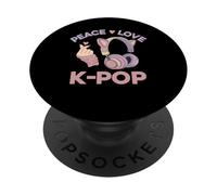 Kawaii Casque Kpop Peace Love K-Pop Heart K Pop Girl PopSockets PopGrip Adhésif