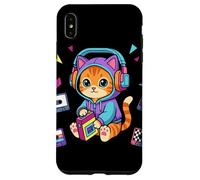 Kawaii Cat 80s Lecteur Cassette Musique Kitty Coque pour iPhone XS Max