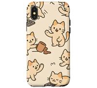 Kawaii Cat Cartoon Funny Mischief Kitty Chaos Pattern Coque pour iPhone X/XS