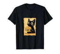 Kawaii Cat Eating Burger Cute Anime Kitty Slice T-Shirt