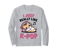Kawaii Cat Kpop N'écoutez Pas Toujours K-Pop K Pop Girl Manche Longue