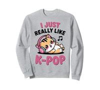 Kawaii Cat Kpop N'écoutez Pas Toujours K-Pop K Pop Girl Sweatshirt