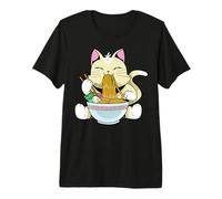 Kawaii Cat Ramen Noodle Soup Neko Kitty Pet Manga Anime Love T-Shirt Haut de Gamme