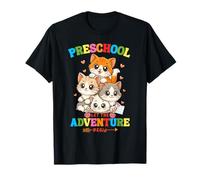 Kawaii Cats Back to School Preschool Let The Adventure Begin T-Shirt