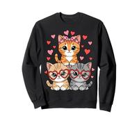 Kawaii Cats Heart Pastel Anime Kitty Love Aesthetic Sweatshirt