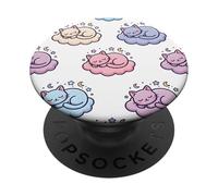 Kawaii Chat endormi Nuage Dream Pattern PopSockets PopGrip Adhésif