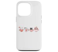 Kawaii Chat Mignon Valentine Hearts Tasse à thé Kitty Coque pour iPhone 13 Pro