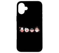 Kawaii Chat Mignon Valentine Hearts Tasse à thé Kitty Coque pour iPhone 16 Plus