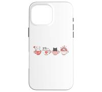 Kawaii Chat Mignon Valentine Hearts Tasse à thé Kitty Coque pour iPhone 16 Pro Max