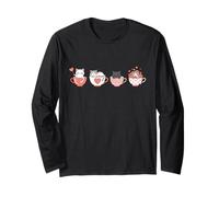 Kawaii Chat Mignon Valentine Hearts Tasse à thé Kitty Manche Longue