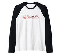 Kawaii Chat Mignon Valentine Hearts Tasse à thé Kitty Manche Raglan