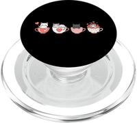 Kawaii Chat Mignon Valentine Hearts Tasse à thé Kitty PopSockets PopGrip pour MagSafe