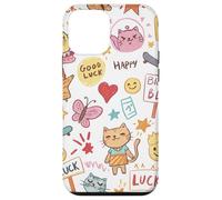 Kawaii Chats Joyeux Doodle Mignon Chanceux Coque pour iPhone 12 Mini