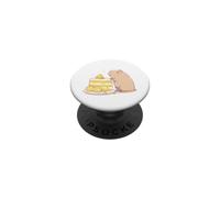Kawaii Chibi Capybara avec Une Tranche de gâteau Yuzu Art Mignon PopSockets PopGrip Adhésif