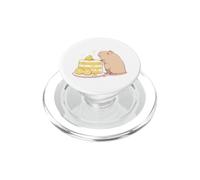 Kawaii Chibi Capybara avec Une Tranche de gâteau Yuzu Art Mignon PopSockets PopGrip pour MagSafe