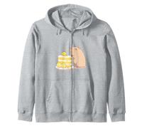 Kawaii Chibi Capybara avec Une Tranche de gâteau Yuzu Art Mignon Sweat à Capuche