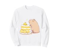 Kawaii Chibi Capybara avec Une Tranche de gâteau Yuzu Art Mignon Sweatshirt
