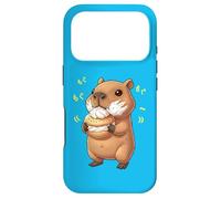 Kawaii Chibi Capybara grignote joyeusement Une marmotte d'eau Amusante Coque pour iPhone 17 Pro