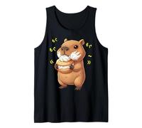 Kawaii Chibi Capybara grignote joyeusement Une marmotte d'eau Amusante Débardeur