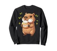 Kawaii Chibi Capybara grignote joyeusement Une marmotte d'eau Amusante Sweatshirt