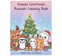 Kawaii Christmas Animals Coloring Book: Super Cute Holiday Animals for Kids Ages 3-8