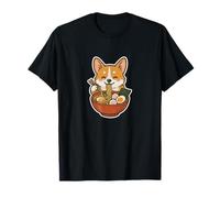 Kawaii Corgi Mangeant des Ramen dans Le Style Anime T-Shirt