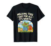 Kawaii Cottagecore Frog Milk Farm T-Shirt