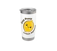 Kawaii Cute Easy Peasy Citron Squeezy Funny Fruit Food Pun Gobelet isotherme en acier inoxydable double paroi