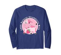 Kawaii Cute Pink Cow, Strawberry Milk Girl Manche Longue