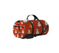 Kawaii Cute Red Cartoon Christmas Cattle Sports Bag Tote Bag Sac de sport étanche avec bandoulière Fermeture à glissière 2 poches latérales pour hommes et femmes, sac à bandoulière de voyage et de ran
