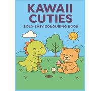 Kawaii Cuties Coloring Book: Bold and Easy Coloring Pages for Kids and Adults - Relaxing Animal Scenes for All Ages