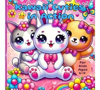 Kawaii Cuties in Action!: Kawaii coloring book for kids ages 6-9 with cute animal scenes full of fun and action