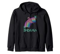 Kawaii de Noël Moche Flamant Rose et Arc-en-Ciel Pastel Sweat à Capuche