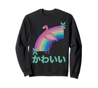 Kawaii de Noël Moche Flamant Rose et Arc-en-Ciel Pastel Sweatshirt