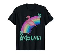 Kawaii de Noël Moche Flamant Rose et Arc-en-Ciel Pastel T-Shirt