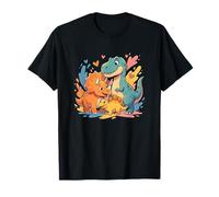 Kawaii Dino Family, Maman, Papa, bébé, Petits cœurs Mignons T-Shirt
