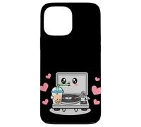 Kawaii DJ Turntable Drinking Bubble Tea Coque pour iPhone 13 Pro Max