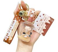 Kawaii Donut Porte-clés Mignon Bubble Tea Porte-clés Bear Porte-clés Pendentif Poupée for Fille (Color : Bucket)