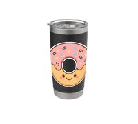 Kawaii Donut Rose Sprinkles Gobelet isotherme en acier inoxydable double paroi