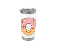 Kawaii Donut Rose Sprinkles Gobelet isotherme en acier inoxydable double paroi
