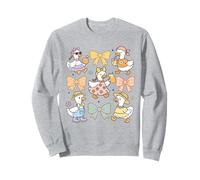 Kawaii Duck Squad dans des nœuds et des tenues mignonnes pastel esthétiques Sweatshirt
