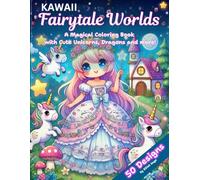 Kawaii Fairytale Worlds: A Cute & Magical Coloring Book for Kids & Adults with Chibi Princesses, Cozy Forests & Whimsical Creatures!: Step into an ... Magical Forests (50 Designs, Single Sided)