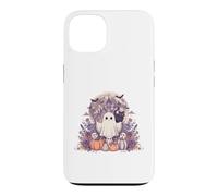 Kawaii Fantôme Chat Noir Halloween Citrouilles Lune Coque pour iPhone 13